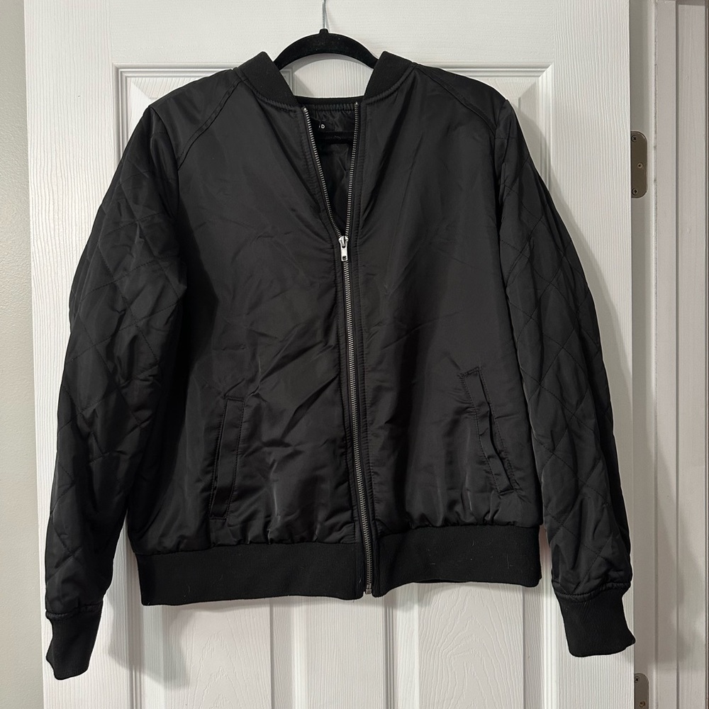 Torrid satin black bomber jacket